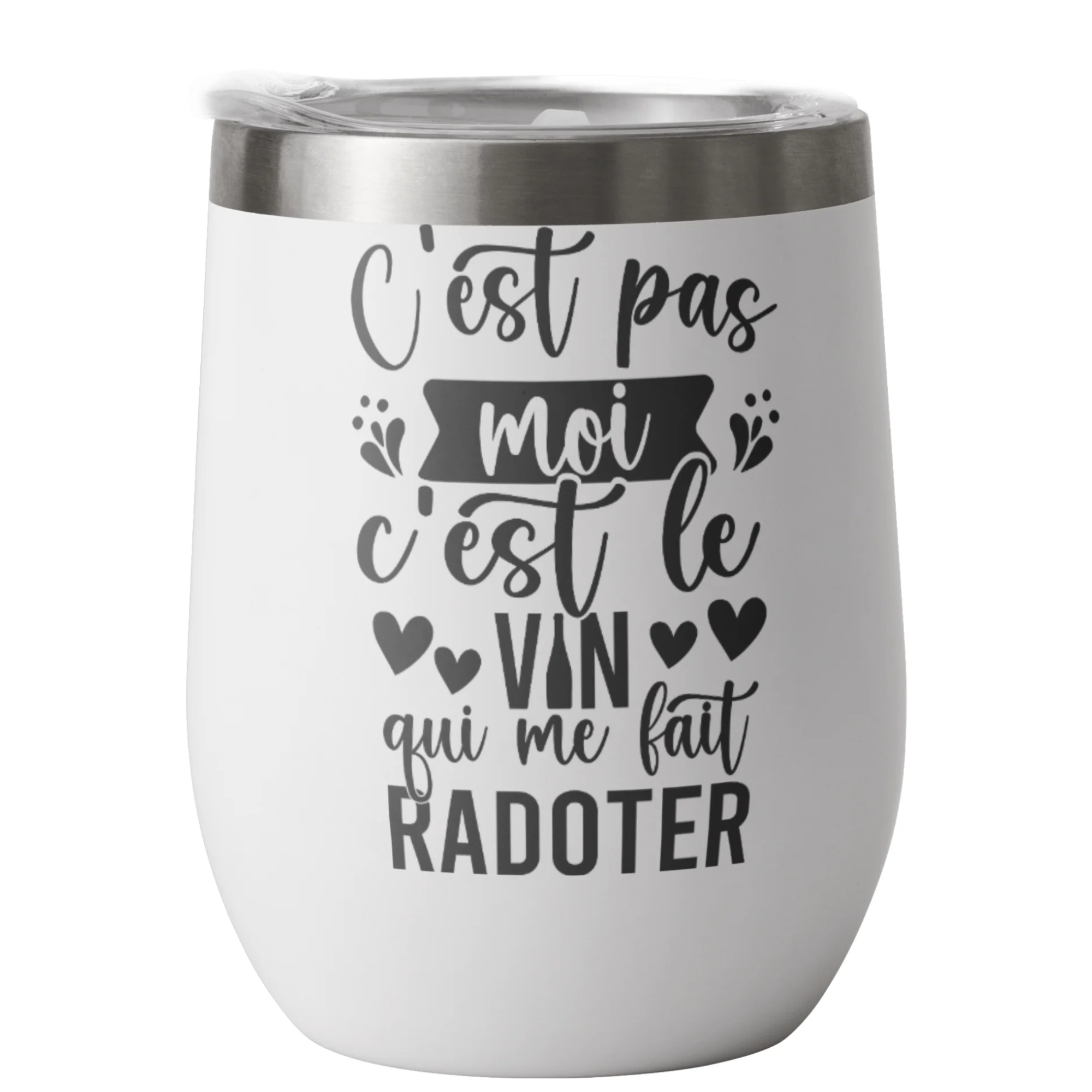 Tumbler verre à vin 12 oz personnalisé 🍷✨