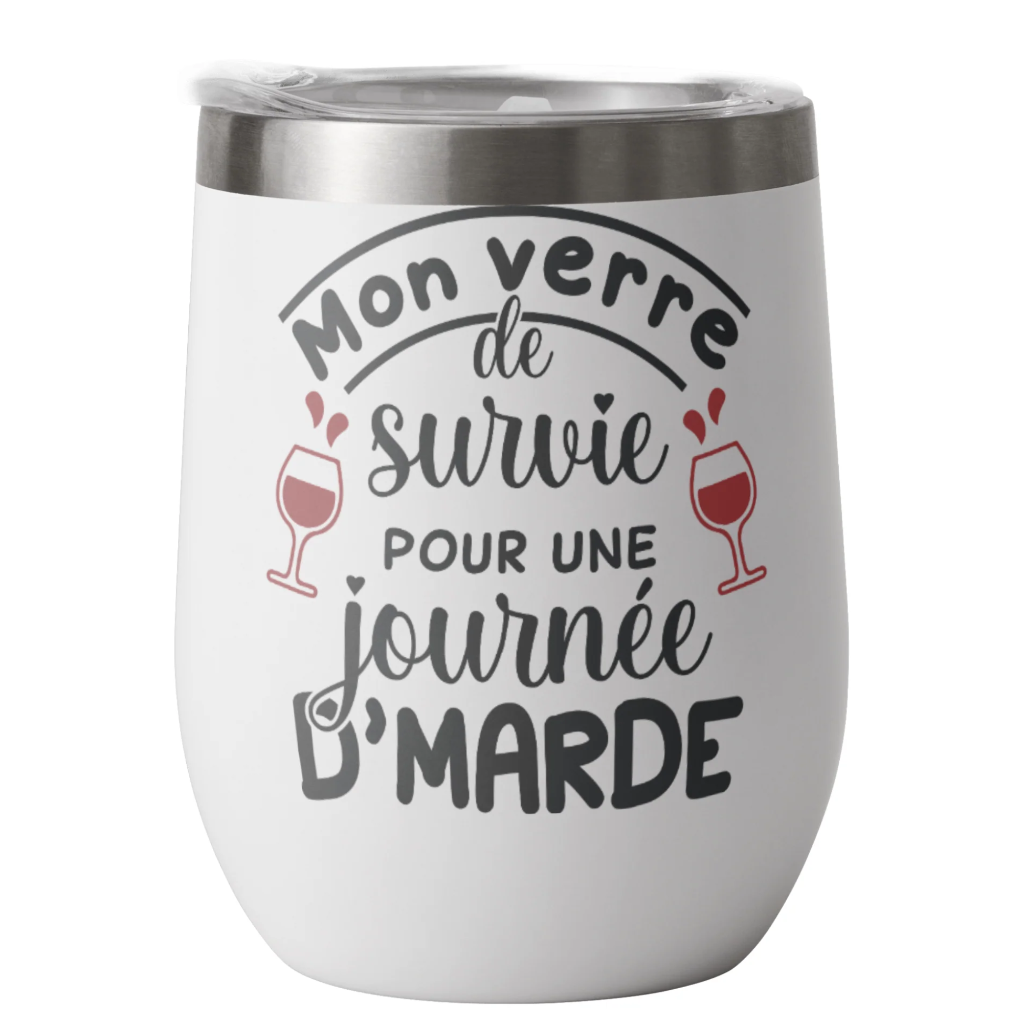 Tumbler verre à vin 12 oz personnalisé 🍷✨
