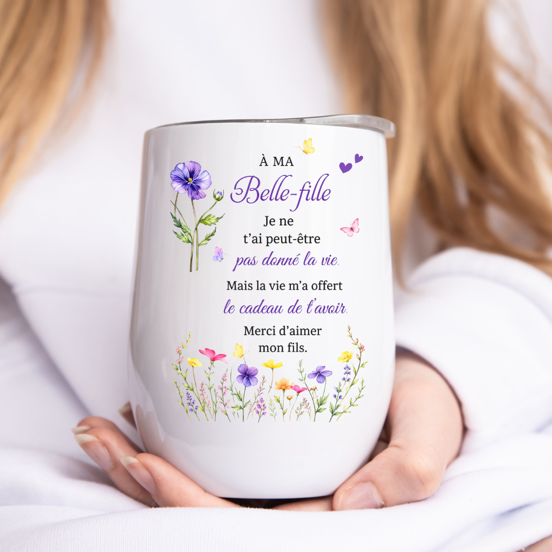 Tumbler verre à vin 12 oz personnalisé 🍷✨