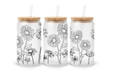 Verre givré 16 oz – Marguerites délicates