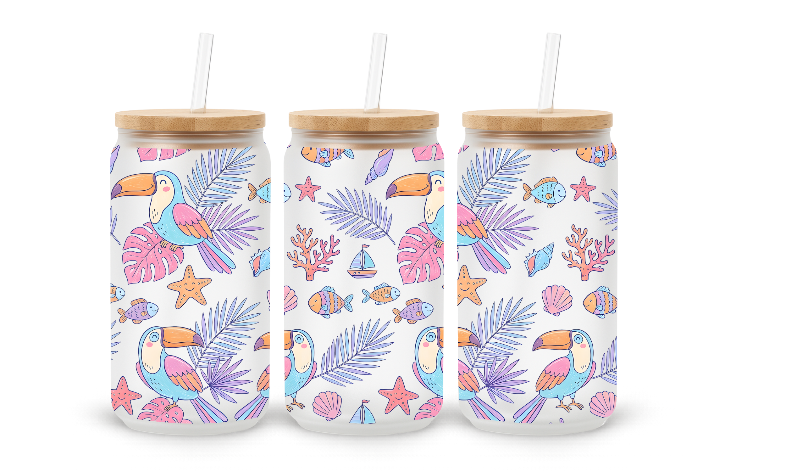 Verre givré 16 oz – Tropiques colorés