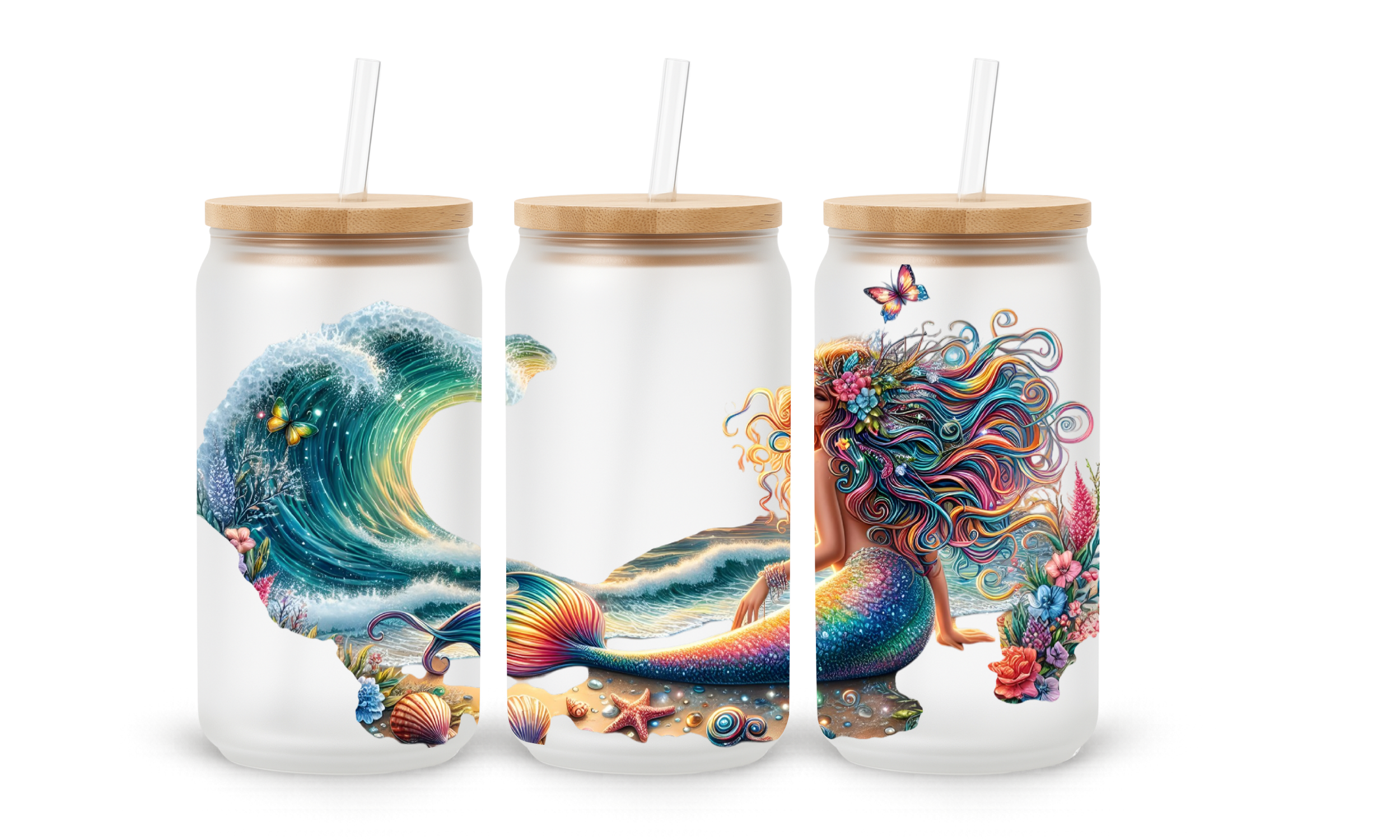 Verre givré 16 oz – Sirène océanique