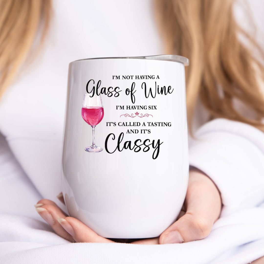 Tumbler verre à vin 12 oz personnalisé 🍷✨