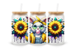 Verre givré bohème 16 oz – Lapin & tournesols
