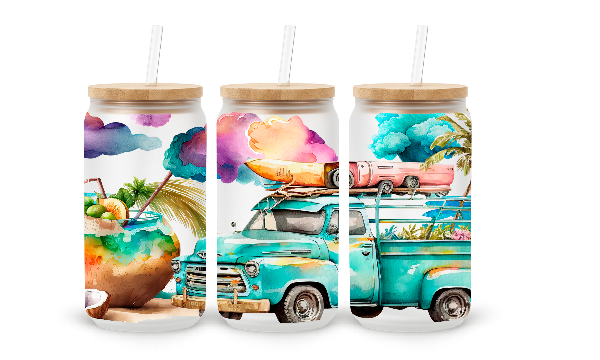 Verre givré 16 oz – Summer surf vibes
