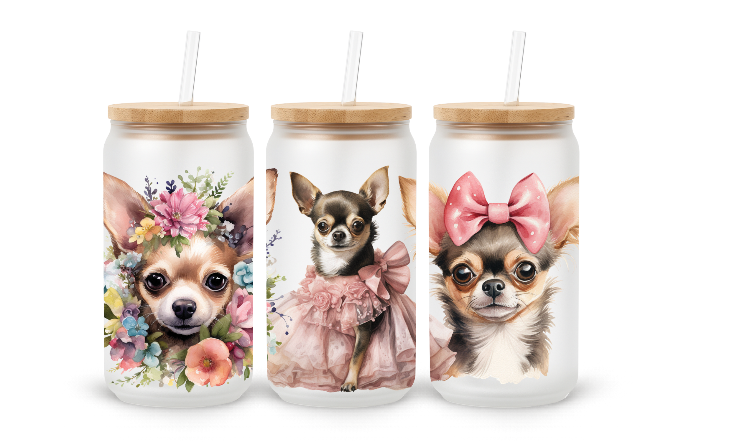 Verre givré 16 oz – Amour de chihuahua