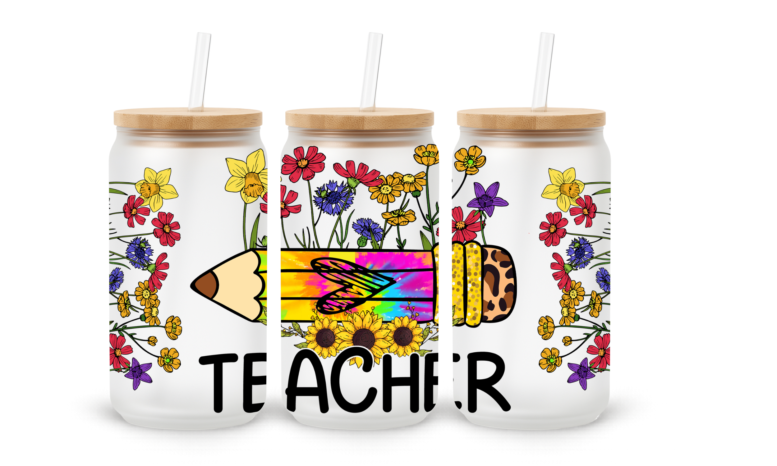 Verre givré 16 oz – Enseignante en or