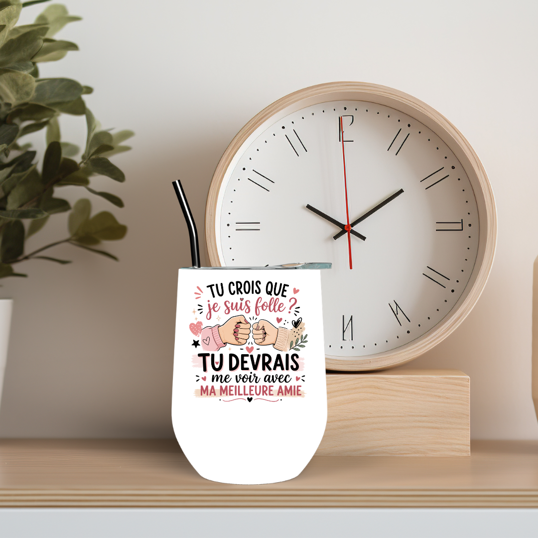 Tumbler verre à vin 12 oz personnalisé 🍷✨