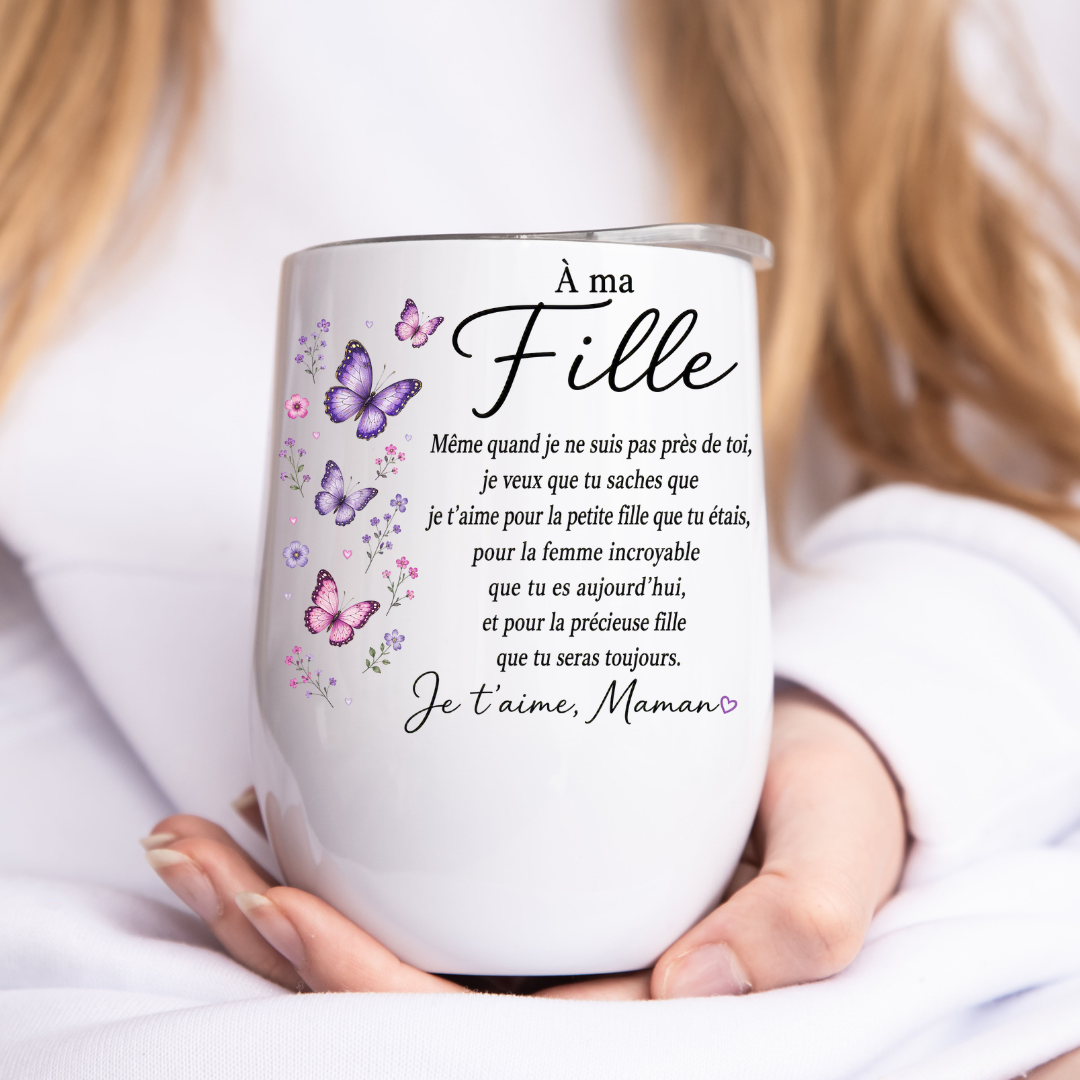 Tumbler verre à vin 12 oz personnalisé 🍷✨