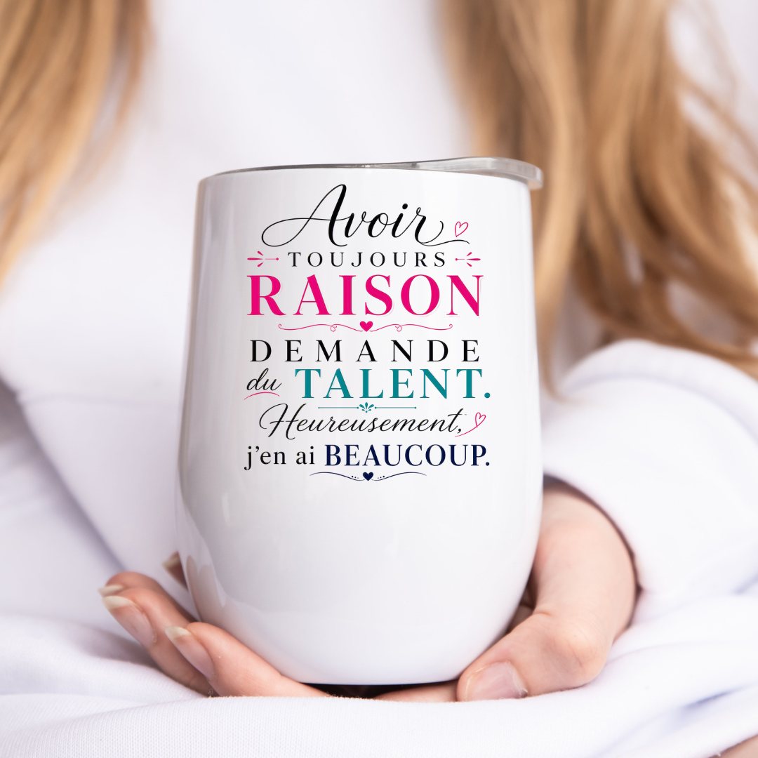 Tumbler verre à vin 12 oz personnalisé 🍷✨